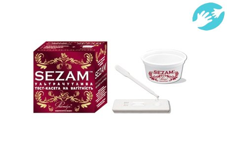 Sezam - ультрачувствительная тест-кассета доя определения беременности через 7 дней с момента зачатия